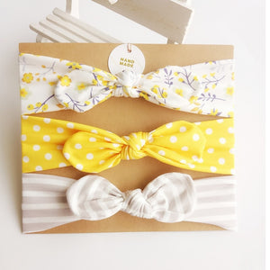 3Pcs Cute Rabbit Ear Baby Headband Neonata Bow Flower Elastic Bandanas Baby Girls Headbands Children Turban Hair Accessories Set
