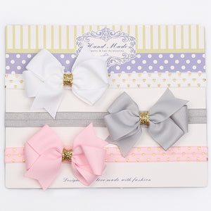 3Pcs Cute Rabbit Ear Baby Headband Neonata Bow Flower Elastic Bandanas Baby Girls Headbands Children Turban Hair Accessories Set