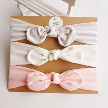 Load image into Gallery viewer, 3Pcs Cute Rabbit Ear Baby Headband Neonata Bow Flower Elastic Bandanas Baby Girls Headbands Children Turban Hair Accessories Set