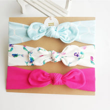 Load image into Gallery viewer, 3Pcs Cute Rabbit Ear Baby Headband Neonata Bow Flower Elastic Bandanas Baby Girls Headbands Children Turban Hair Accessories Set