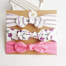 Load image into Gallery viewer, 3Pcs Cute Rabbit Ear Baby Headband Neonata Bow Flower Elastic Bandanas Baby Girls Headbands Children Turban Hair Accessories Set