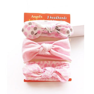 3Pcs Cute Rabbit Ear Baby Headband Neonata Bow Flower Elastic Bandanas Baby Girls Headbands Children Turban Hair Accessories Set