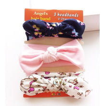 Load image into Gallery viewer, 3Pcs Cute Rabbit Ear Baby Headband Neonata Bow Flower Elastic Bandanas Baby Girls Headbands Children Turban Hair Accessories Set