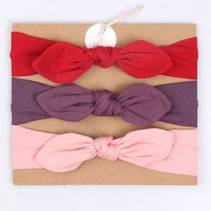 3Pcs Cute Rabbit Ear Baby Headband Neonata Bow Flower Elastic Bandanas Baby Girls Headbands Children Turban Hair Accessories Set