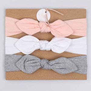 3Pcs Cute Rabbit Ear Baby Headband Neonata Bow Flower Elastic Bandanas Baby Girls Headbands Children Turban Hair Accessories Set
