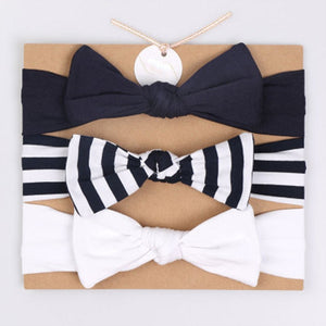 3Pcs Cute Rabbit Ear Baby Headband Neonata Bow Flower Elastic Bandanas Baby Girls Headbands Children Turban Hair Accessories Set