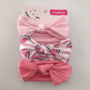 3Pcs Cute Rabbit Ear Baby Headband Neonata Bow Flower Elastic Bandanas Baby Girls Headbands Children Turban Hair Accessories Set