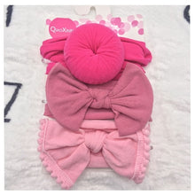 Load image into Gallery viewer, 3Pcs Cute Rabbit Ear Baby Headband Neonata Bow Flower Elastic Bandanas Baby Girls Headbands Children Turban Hair Accessories Set