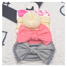 Load image into Gallery viewer, 3Pcs Cute Rabbit Ear Baby Headband Neonata Bow Flower Elastic Bandanas Baby Girls Headbands Children Turban Hair Accessories Set