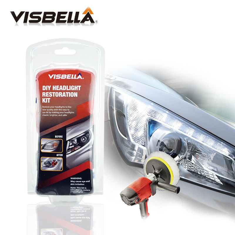 VISBELLA Headlamp Brightener Kit DIY Headlight Restoration for Car Head Lamp Lenses Deep Clean Head Light Polish Paste Best One
