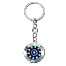 Load image into Gallery viewer, SONGDA Movie Iron Man Arc Reactor Keychain Tony Stark Marvel The Avengers 4 Age Of Ultron Glass Key Ring Car Cool Key Holder Men
