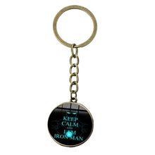 Load image into Gallery viewer, SONGDA Movie Iron Man Arc Reactor Keychain Tony Stark Marvel The Avengers 4 Age Of Ultron Glass Key Ring Car Cool Key Holder Men