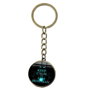 SONGDA Movie Iron Man Arc Reactor Keychain Tony Stark Marvel The Avengers 4 Age Of Ultron Glass Key Ring Car Cool Key Holder Men