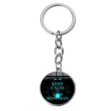 Load image into Gallery viewer, SONGDA Movie Iron Man Arc Reactor Keychain Tony Stark Marvel The Avengers 4 Age Of Ultron Glass Key Ring Car Cool Key Holder Men