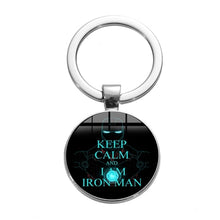 Load image into Gallery viewer, SONGDA Movie Iron Man Arc Reactor Keychain Tony Stark Marvel The Avengers 4 Age Of Ultron Glass Key Ring Car Cool Key Holder Men