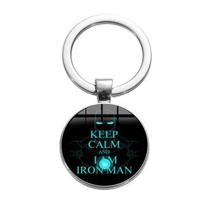 SONGDA Movie Iron Man Arc Reactor Keychain Tony Stark Marvel The Avengers 4 Age Of Ultron Glass Key Ring Car Cool Key Holder Men