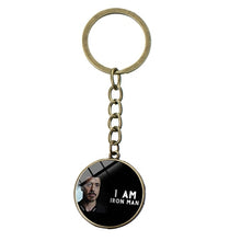 Load image into Gallery viewer, SONGDA Movie Iron Man Arc Reactor Keychain Tony Stark Marvel The Avengers 4 Age Of Ultron Glass Key Ring Car Cool Key Holder Men
