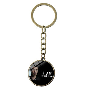 SONGDA Movie Iron Man Arc Reactor Keychain Tony Stark Marvel The Avengers 4 Age Of Ultron Glass Key Ring Car Cool Key Holder Men