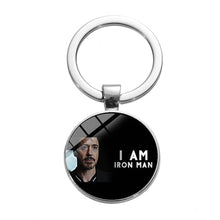 Load image into Gallery viewer, SONGDA Movie Iron Man Arc Reactor Keychain Tony Stark Marvel The Avengers 4 Age Of Ultron Glass Key Ring Car Cool Key Holder Men