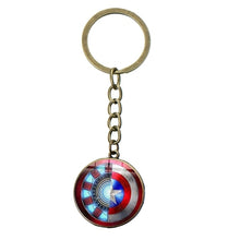 Load image into Gallery viewer, SONGDA Movie Iron Man Arc Reactor Keychain Tony Stark Marvel The Avengers 4 Age Of Ultron Glass Key Ring Car Cool Key Holder Men