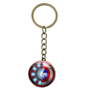 SONGDA Movie Iron Man Arc Reactor Keychain Tony Stark Marvel The Avengers 4 Age Of Ultron Glass Key Ring Car Cool Key Holder Men