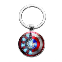 Load image into Gallery viewer, SONGDA Movie Iron Man Arc Reactor Keychain Tony Stark Marvel The Avengers 4 Age Of Ultron Glass Key Ring Car Cool Key Holder Men