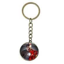Load image into Gallery viewer, SONGDA Movie Iron Man Arc Reactor Keychain Tony Stark Marvel The Avengers 4 Age Of Ultron Glass Key Ring Car Cool Key Holder Men