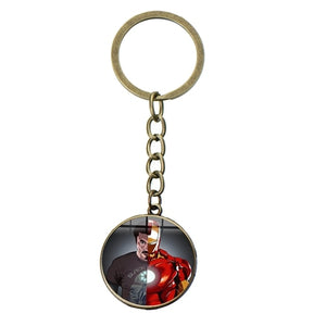SONGDA Movie Iron Man Arc Reactor Keychain Tony Stark Marvel The Avengers 4 Age Of Ultron Glass Key Ring Car Cool Key Holder Men
