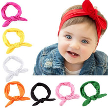 Load image into Gallery viewer, Baby Kids Girls Rabbit Bow Ear Hairband Headband Turban Knot Head Wraps Cotton Blends Unisex Black Pink Red Hot pink Green
