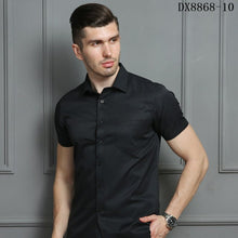 Load image into Gallery viewer, Men&#39;s Casual Dress Short Sleeved Shirt Twill White Blue Pink Black Male Slim Fit Shirt For Men Social Shirts 4XL 5XL 6XL 7XL 8XL