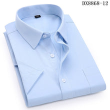 Load image into Gallery viewer, Men&#39;s Casual Dress Short Sleeved Shirt Twill White Blue Pink Black Male Slim Fit Shirt For Men Social Shirts 4XL 5XL 6XL 7XL 8XL
