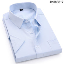Load image into Gallery viewer, Men&#39;s Casual Dress Short Sleeved Shirt Twill White Blue Pink Black Male Slim Fit Shirt For Men Social Shirts 4XL 5XL 6XL 7XL 8XL