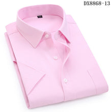 Load image into Gallery viewer, Men&#39;s Casual Dress Short Sleeved Shirt Twill White Blue Pink Black Male Slim Fit Shirt For Men Social Shirts 4XL 5XL 6XL 7XL 8XL