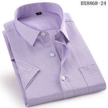 Load image into Gallery viewer, Men&#39;s Casual Dress Short Sleeved Shirt Twill White Blue Pink Black Male Slim Fit Shirt For Men Social Shirts 4XL 5XL 6XL 7XL 8XL