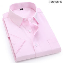Load image into Gallery viewer, Men&#39;s Casual Dress Short Sleeved Shirt Twill White Blue Pink Black Male Slim Fit Shirt For Men Social Shirts 4XL 5XL 6XL 7XL 8XL