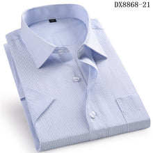 Load image into Gallery viewer, Men&#39;s Casual Dress Short Sleeved Shirt Twill White Blue Pink Black Male Slim Fit Shirt For Men Social Shirts 4XL 5XL 6XL 7XL 8XL