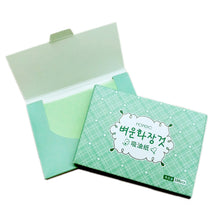 Load image into Gallery viewer, 100sheets/pack Green Tea Facial Oil Blotting Sheets Paper Cleansing Face Oil Control Absorbent Paper Beauty makeup tools