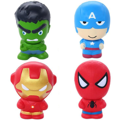 New Cute Super Hero Squishy Spiderman Iron Man Hulk Slow Rising Soft Squeeze Toys Bread Scent Stress Relief for Kid Fun Gift Toy