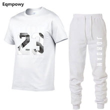 Load image into Gallery viewer, 23 JORDAN Summer Hot Sale Men&#39;s Sets T Shirts+pants Two Pieces Sets Casual Tracksuit Male Tshirt Gyms Fitness trouser