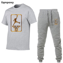 Load image into Gallery viewer, 23 JORDAN Summer Hot Sale Men&#39;s Sets T Shirts+pants Two Pieces Sets Casual Tracksuit Male Tshirt Gyms Fitness trouser
