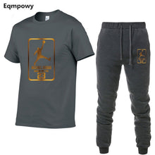 Load image into Gallery viewer, 23 JORDAN Summer Hot Sale Men&#39;s Sets T Shirts+pants Two Pieces Sets Casual Tracksuit Male Tshirt Gyms Fitness trouser