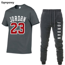 Load image into Gallery viewer, 23 JORDAN Summer Hot Sale Men&#39;s Sets T Shirts+pants Two Pieces Sets Casual Tracksuit Male Tshirt Gyms Fitness trouser