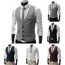 Load image into Gallery viewer, 2019 Hot Men Formal Dress Suit Vests Slim Fit Men Suit Vest Male Wedding Party Waistcoat Homme Casual Sleeveless Business Jacket