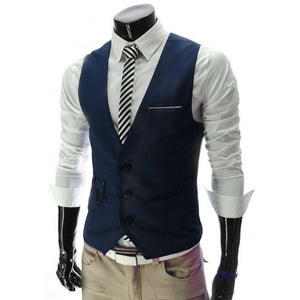 2019 Hot Men Formal Dress Suit Vests Slim Fit Men Suit Vest Male Wedding Party Waistcoat Homme Casual Sleeveless Business Jacket