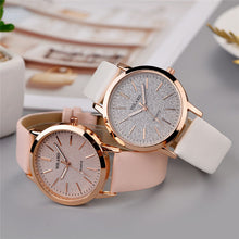 Load image into Gallery viewer, Top Brand High Quality Fashion Womens Ladies Simple Watches Geneva Faux Leather Analog Quartz Wrist Watch clock saat Gift
