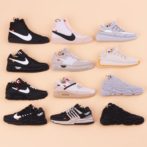 New Exotic Mini Silicone Off White Shoe Keychain Woman  Men Kids Bag Key Ring Gifts Sneaker Porte Clef Key Chain