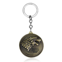Load image into Gallery viewer, RJ Game of Thrones Keychain House Stark Wolf Beer Opener Key chain A Song Of Ice And Fire Targaryen Dragon Keyring Souvenir Gift