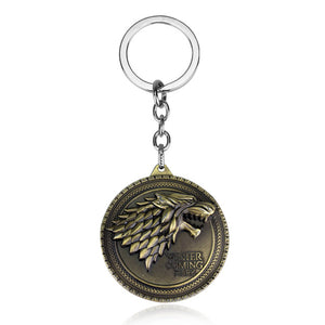 RJ Game of Thrones Keychain House Stark Wolf Beer Opener Key chain A Song Of Ice And Fire Targaryen Dragon Keyring Souvenir Gift