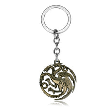 Load image into Gallery viewer, RJ Game of Thrones Keychain House Stark Wolf Beer Opener Key chain A Song Of Ice And Fire Targaryen Dragon Keyring Souvenir Gift