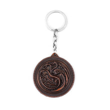 Load image into Gallery viewer, RJ Game of Thrones Keychain House Stark Wolf Beer Opener Key chain A Song Of Ice And Fire Targaryen Dragon Keyring Souvenir Gift